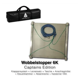 Wobbelstopper 6K Captains Edition mit Klappsystem, Leine, Tasche und Karabiner für Boot und Yachtkomfort