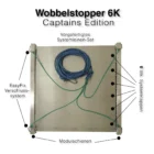 Wobbelstopper 6K Captains Edition Systemleinen-Set mit EasyFix Verschlusssystem und 9 Systemklappen auf Metallplatte